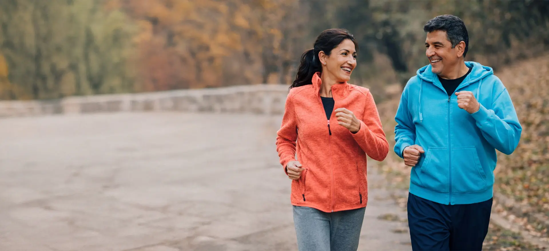Couple jogging outdoors